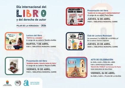 Pilar de la Horadada, evento cultural: Presentación del libro 'Querido diario, todavía nada es fácil', a cargo de su autora, Nayara CoMo, dentro de los actos del Día Internacional del Libro y de los Derechos de Autor organizados por el Ayuntamiento