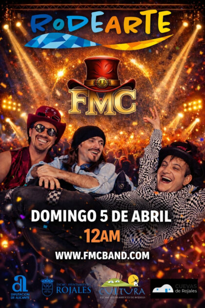 Rojales, evento cultural: Concierto del grupo 'FMC band', en el encuentro de artesanos y artistas ‘Rodearte’, dentro de los actos de abril de la Concejalía de Cultura