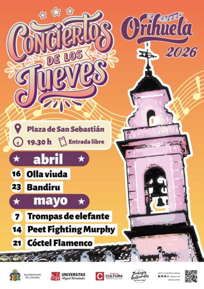 Orihuela, evento cultural: Concierto del grupo 'Trompas de elefante', dentro del ciclo 'Conciertos de los jueves' organizado por la Universidad Miguel Hernández (UMH) y la Concejalía de Educación