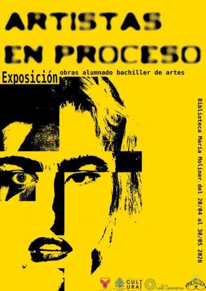 Orihuela, evento: Exposición 'Artistas en proceso' con obras del alumnado de bachiller de artes del IES Las Espeñetas, dentro de los actos del Día Internacional del Libro organizados por la Biblioteca Municipal 'María Moliner' en su 13º aniversario