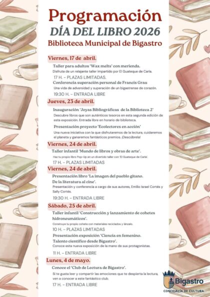 Bigastro, evento: Presentación para conocer el 'Club de lectura de Bigastro', dentro de los actos del Día Internacional del Libro organizados por la Concejalía de Cultura