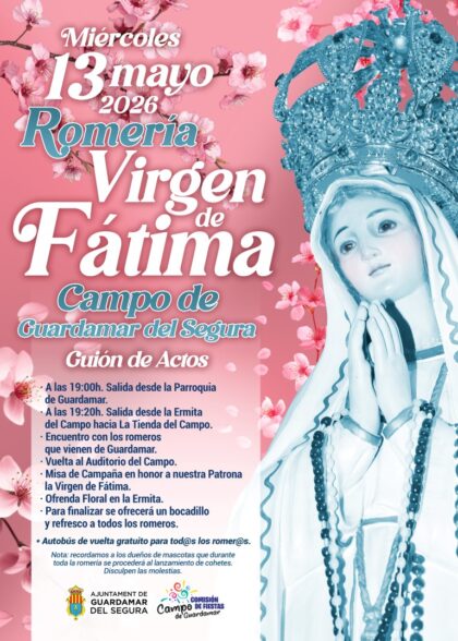 Campo de Guardamar del Segura, evento: Romería de la Virgen de Fátima, dentro de la agenda municipal de mayo del Ayuntamiento