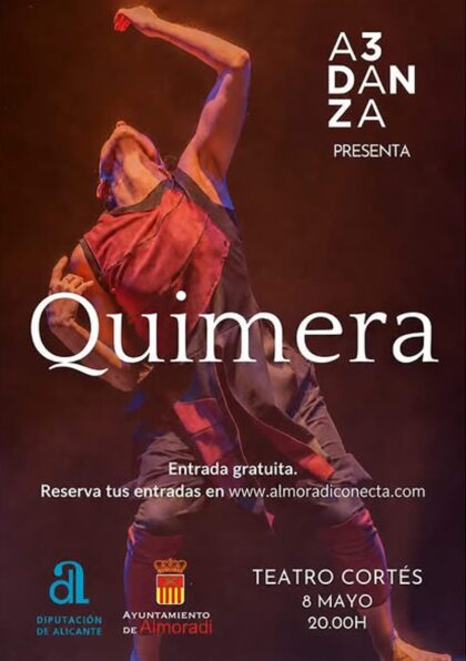 Almoradí, evento cultural: Espectáculo de baile 'Quimera', por la compañía alcoyana 'A3danza', con una fusión de danza neoclásica, española y contemporánea, organizado por la Concejalía de Cultura