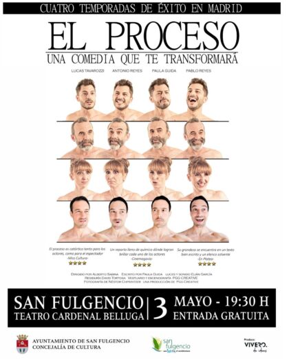 San Fulgencio, evento cultural: Representación de la obra de teatro 'El proceso', dirigida por Alberto Sabina, organizada por el Ayuntamiento