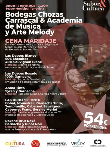 Torrevieja, evento: Degustación de música y gastronomía con una cata de vinos musicalizada, dentro del ciclo 'Sabor & cultura' organizado por 'Qtal Gourmet' y Ayuntamiento