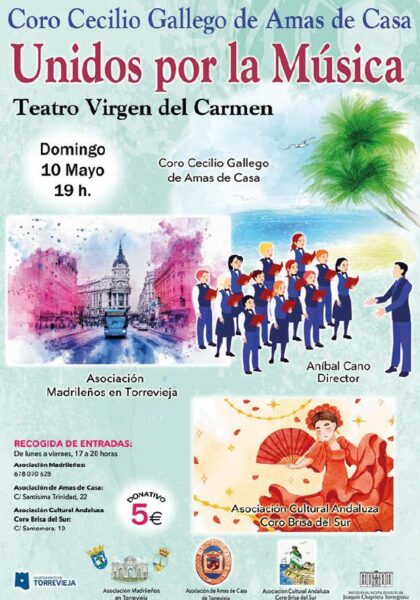 Torrevieja, evento cultural: Concierto 'Unidos por la música', por las tres agrupaciones corales de Torrevieja, dentro de la programación cultural para el segundo cuatrimestre de 2026 organizada por la Concejalía de Cultura