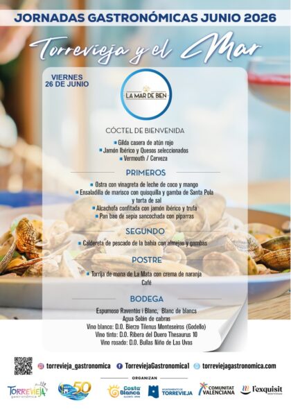 Torrevieja, evento: Jornadas gastronómicas 'Torrevieja y el mar' en cuatro selectos restaurantes, organizadas por la Asociación de Empresarios de Hostelería de Torrevieja y Comarca (AEHTC)