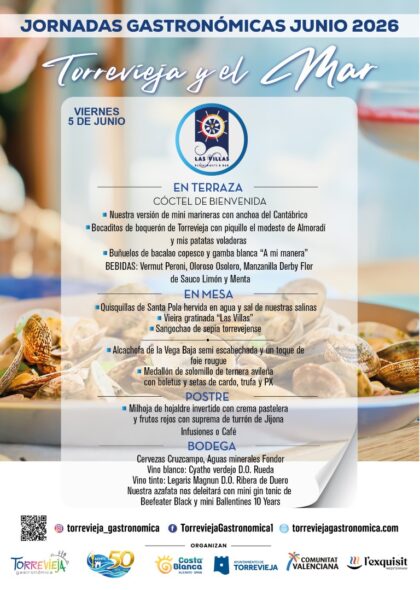 Torrevieja, evento: Jornadas gastronómicas ‘Torrevieja y el mar’ en cuatro selectos restaurantes, organizadas por la Asociación de Empresarios de Hostelería de Torrevieja y Comarca (AEHTC)
