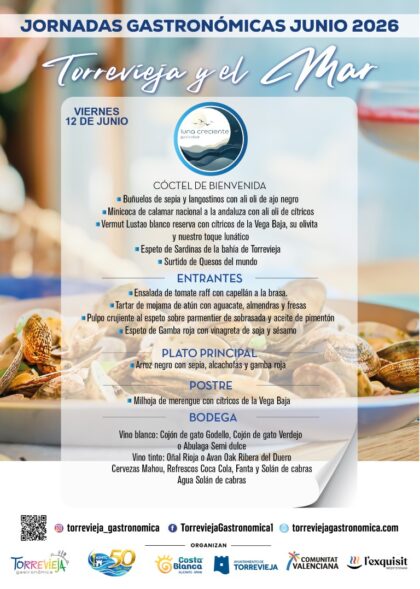 Torrevieja, evento: Jornadas gastronómicas ‘Torrevieja y el mar’ en cuatro selectos restaurantes, organizadas por la Asociación de Empresarios de Hostelería de Torrevieja y Comarca (AEHTC)