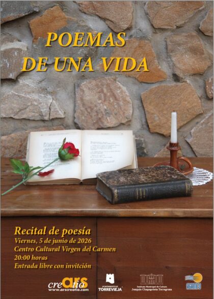 La Asociación Cultural 'Ars Creatio' te invita a un fin de semana poético con 'Los poemas de una vida' y la presentación de 'Rutas del corazón'