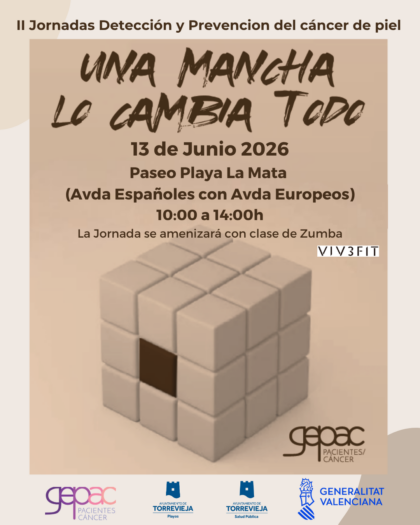 Torrevieja, evento: II Jornada de Detección y Prevención del Cáncer de Piel, organizada por el Grupo Español de Pacientes con Cáncer (GEPAC) y el Ayuntamiento