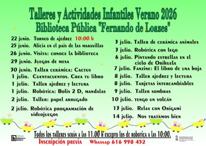 Orihuela, evento: Taller 'Pintando las estrellas en el cielo de Orihuela', dentro de los talleres y actividades infantiles de verano 2026 de la Biblioteca Pública y Archivo Histórico ‘Fernando de Loazes’