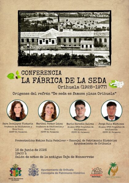 Patrimonio Histórico recupera la memoria de la antigua Fábrica de la Seda con una conferencia sobre su legado industrial
