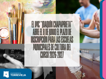 Torrevieja abre el plazo de inscripción para las Escuelas Municipales de Cultura 2026-2027 a partir del 8 de junio