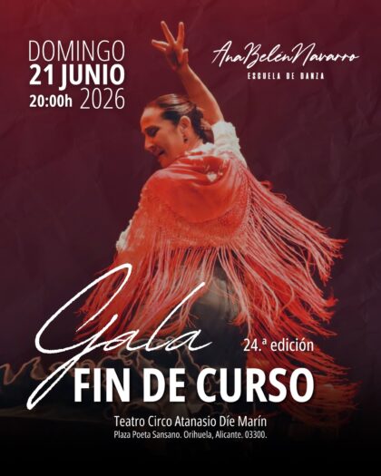 Orihuela, evento cultural: XXIV Gala de Fin de Curso de la Escuela de Danza 'Ana Belén Navarro', dentro de la programación del segundo cuatrimestre de 2026 del Teatro Circo 'Atanasio Die'