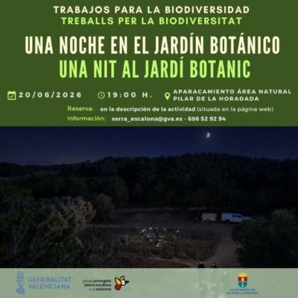 Pinar de Campoverde de Pilar de la Horadada, evento: Actividad gratuita para aprender sobre biodiversidad y conocer la fauna nocturna 'Una noche en el jardín botánico', organizada por el 'Paisaje Protegido de Sierra Escalona' de la Comunitat Valenciana y el Ayuntamiento