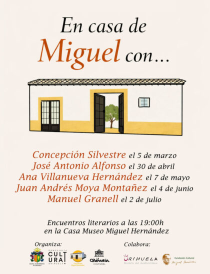Orihuela, evento cultural: Presentación de la novela 'En el nombre del hijo', del escritor Juan Andrés Moya, dentro de las rutas y visitas turísticas guiadas y actividades de verano organizadas por la Concejalía de Turismo