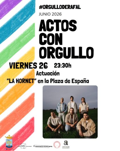 Rafal, evento cultural: Concierto del grupo 'La hornet', dentro de los actos para conmemorar el Día del Orgullo LGTBIQ+ organizados por las concejalías de Igualdad y de Fiestas
