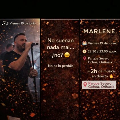 Orihuela, evento cultural: Concierto del grupo 'Marlene' con versiones indie-pop actual, dentro de los actos de las fiestas de San Antonio 2026 del barrio Severo Ochoa organizados por la Comisión de Fiestas