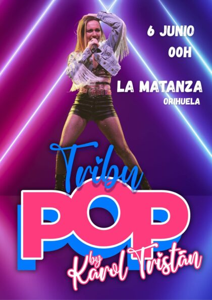 La Matanza de Orihuela, evento cultural: Concierto con el espectáculo 'Tribupop' de la cantante oriolana Karol Tristán, dentro de los actos de las fiestas en honor a la aparición de la Virgen del Remedio organizados por la Comisión de Fiestas