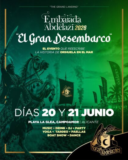 Orihuela Costa, evento: Gran comida abdelazí con degustación de arroces y paellas gigantes, dentro de los actos de la fiesta 'Summer Fest 2026' organizada por la comparsa Moros Abdelazíes