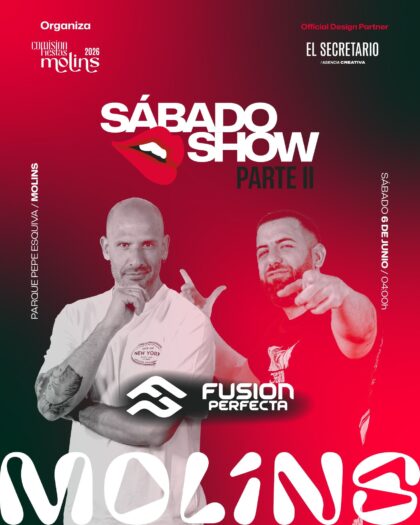 Molins de Orihuela, evento: Actuación del dj Rajobos y del dj Nev con 'La fusión perfecta', en el 'Sábado Show Part II', dentro de las fiestas patronales en honor a San Antonio de Padua organizadas por la comisión de fiestas 2026