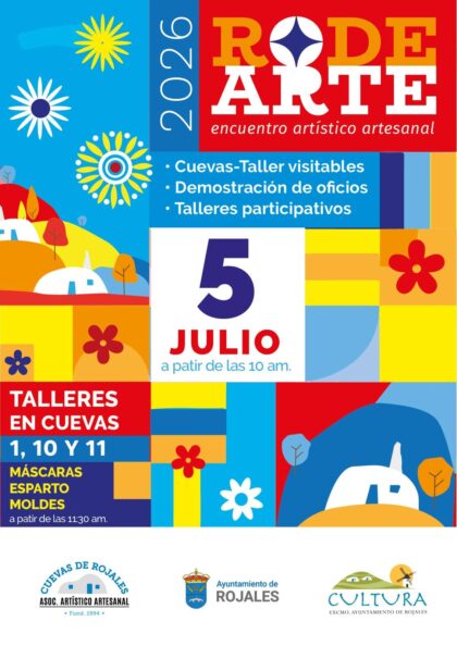 Rojales, evento: Encuentro de artesanos y artistas ‘Rodearte’ con puestos de artesanía, demostraciones de oficios, talleres, exposiciones y conciertos, organizado por la Concejalía de Cultura y la asociación artístico artesanal 'Cuevas del Rodeo'