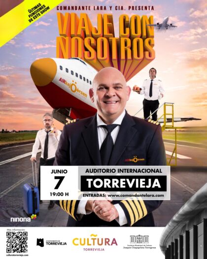 Torrevieja, evento cultural: Espectáculo de monólogos de humor 'Viaje con nosotros', por el 'Comandante Lara & Cía' con Luis Lara, Vicente Ruidos y Jesús Tapia, dentro de la programación cultural para el segundo cuatrimestre de 2026 organizada por la Concejalía de Cultura