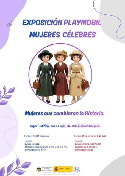 Orihuela, evento: Exposición de playmobil 'Mujeres célebres' para poner en valor la vida de diez mujeres que cambiaron la historia, organizada por la Concejalía de Igualdad