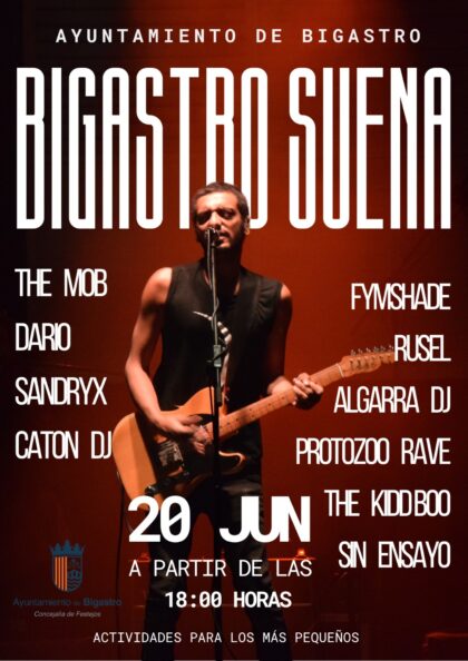 Bigastro, evento: Actuaciones de artistas locales en directo, sesiones de dj, animación y actividades para los más pequeños, dentro del festival 'Bigastro suena' organizado por la Concejalía de Festejos