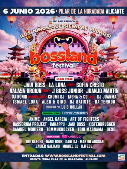Pilar de la Horadada, evento: 'Bossland Festival' con todo tipo de artistas con sonidos 'remember', 'dance' y electrónica en tres escenarios, organizado por el dj Javi Boss Pilar de la Horadada, evento: 'Bossland Festival' con todo tipo de artistas con sonidos 'remember', 'dance' y electrónica en tres escenarios, organizado por el dj Javi Boss