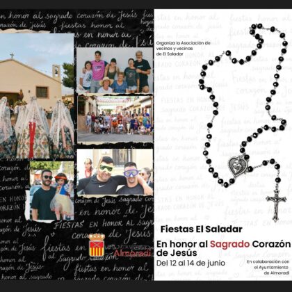 El Saladar de Almoradí, evento: Procesión del patrón, dentro de las fiestas patronales en honor al Sagrado Corazón de Jesús organizadas por la Asociación de Vecinos y Vecinas de El Saladar con la colaboración del Ayuntamiento
