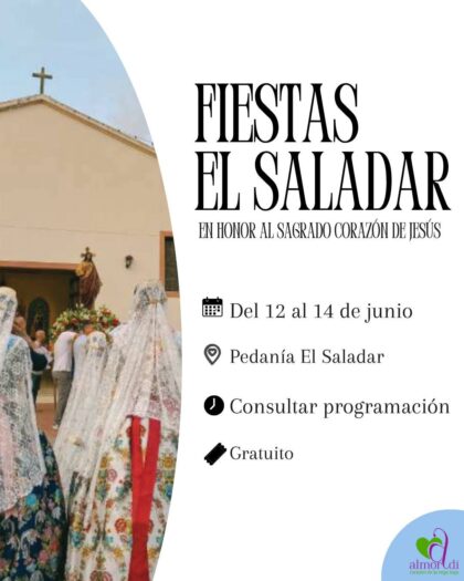 El Saladar de Almoradí, evento: Cena de 'sobaquillo', dentro de las fiestas patronales en honor al Sagrado Corazón de Jesús organizadas por la Asociación de Vecinos y Vecinas de El Saladar con la colaboración del Ayuntamiento