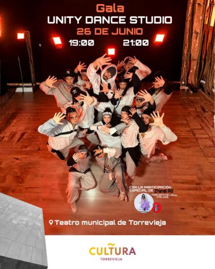 Torrevieja, evento cultural: Primera sesión de la gala final de danza urbana con diferentes estilos de baile urbano, por la escuela 'Unity Dance Studio', dentro de la programación cultural para el segundo cuatrimestre de 2026 organizada por la Concejalía de Cultura
