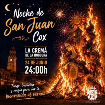Cox, evento: Cremà de la hoguera de la noche de San Juan, organizado por el Ayuntamiento
