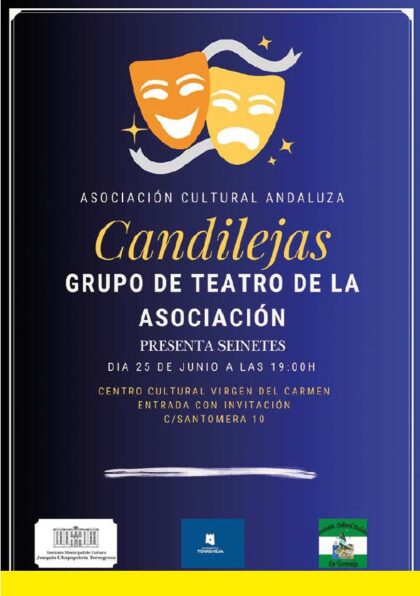 Torrevieja, evento cultural: Representación de los sainetes 'César a gusto' y 'Cosas normales de gente normal', por el grupo de teatro 'Candilejas', de la asociación cultural andaluza, dentro de la programación cultural para el segundo cuatrimestre de 2026 organizada por la Concejalía de Cultura