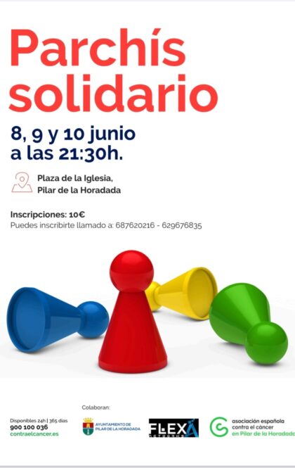 Pilar de la Horadada, evento: Actividad de parchís solidario, organizada por el Ayuntamiento y la asociación española contra el cáncer