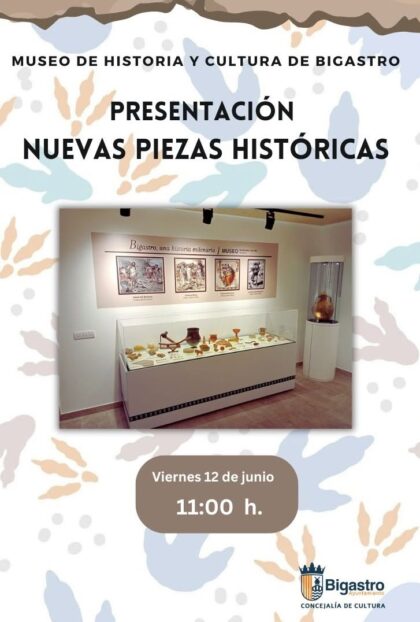 Bigastro, evento: Presentación de nuevas piezas históricas por el Museo de Historia y Cultura, organizada por la Concejalía de Cultura