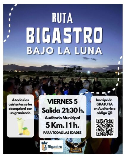 Bigastro, evento: Ruta nocturna gratuita 'Bigastro bajo la luna', organizada por la asociación 'Biganatura' y el Ayuntamiento