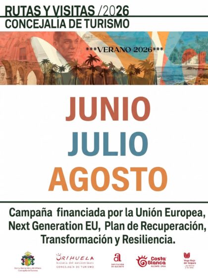 Orihuela, evento: Reservas para las rutas y visitas turísticas guiadas y actividades de verano, organizadas por la Concejalía de Turismo