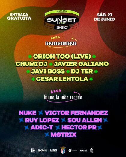 Algorfa, evento: III Festival 'Sunset Fest 360º' con más de 15 djs, organizado por el Ayuntamiento