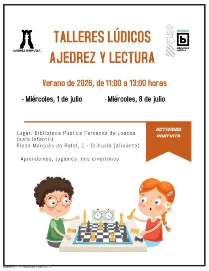 Orihuela, evento: Taller de creación de tarjetas intercambiables (ATC swap), dentro de los talleres y actividades infantiles de verano 2026 de la Biblioteca Pública y Archivo Histórico ‘Fernando de Loazes’