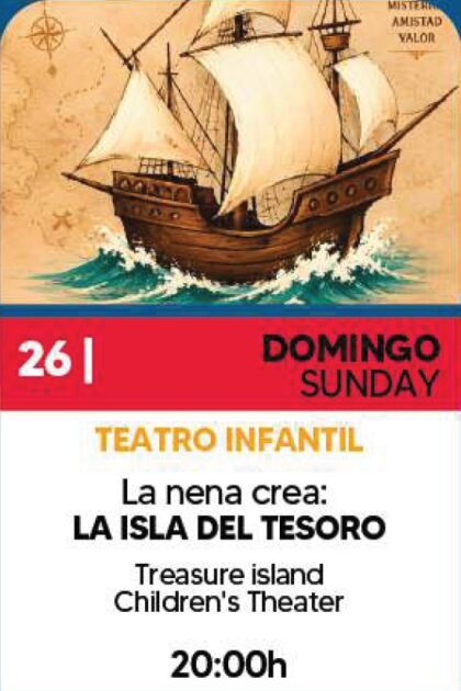 Orihuela Costa, evento cultural: Representación de la obra de teatro infantil 'La isla del tesoro', a cargo de 'La nena crea', dentro de los actos de julio del Centro Comercial Zenia Boulevard
