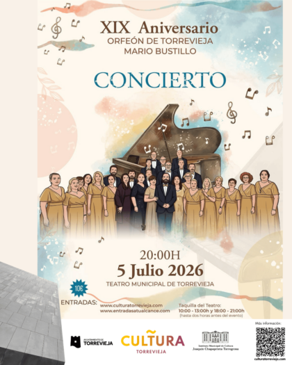 Torrevieja ofrece un gran fin de semana cultural con Paloma San Basilio, Galder Varas, el Orfeón 'Mario Bustillo' y la Orquesta de Flautas Casanovas