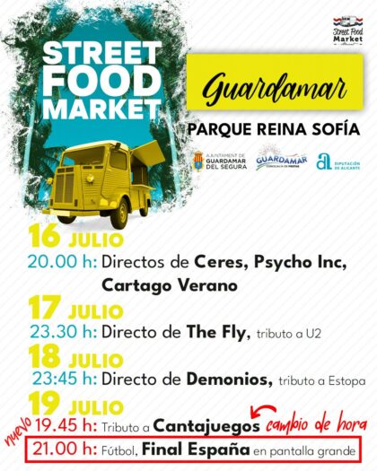 Guardamar del Segura, evento cultural: Actuación musical de la banda 'The fly', como tributo a 'U2', en el 'Street food market', dentro de las fiestas patronales en honor a San Jaime 2026 y de Moros y Cristianos