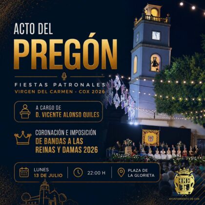 Cox, evento: Torneo de fútbol sala '12 horas' con ocho equipos, dentro de los actos de las fiestas patronales en honor a la Virgen del Carmen organizados por la Concejalía de Fiestas