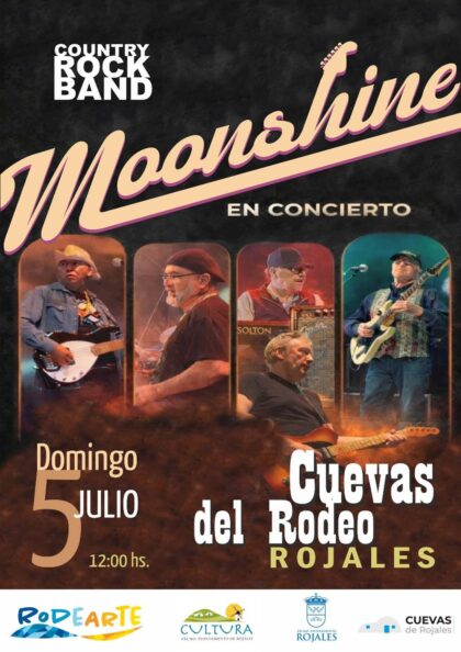Rojales, evento cultural: Concierto del grupo 'Moonshine country rock band', dentro del encuentro de artesanos y artistas ‘Rodearte’ organizado por la Concejalía de Cultura y la asociación artístico artesanal 'Cuevas del Rodeo'