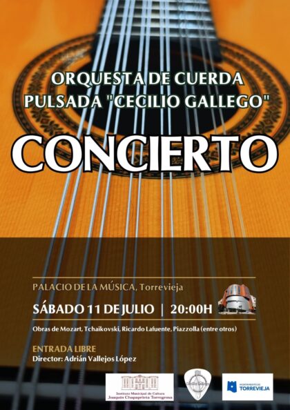 Torrevieja, evento cultural: Concierto de la Orquesta de Cuerda Pulsada 'Cecilio Gallego', dirigida por Adrián Vallejos, organizado por el Ayuntamiento
