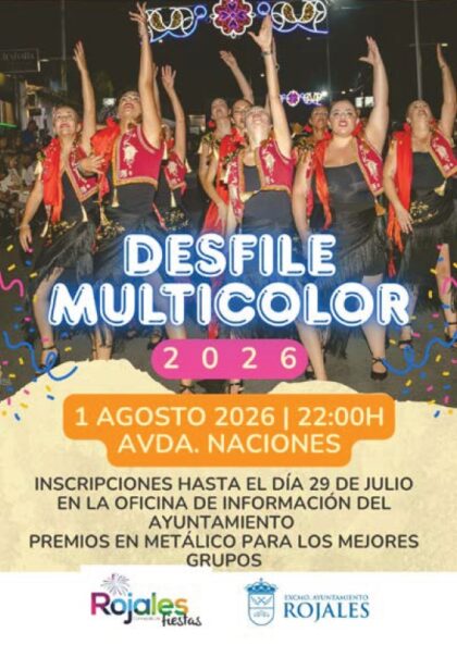Ciudad Quesada de Rojales, evento: Desfile multicolor con charanga y premios en metálico para los mejores disfraces y disco móvil, dentro de los actos de las fiestas de las urbanizaciones 2026