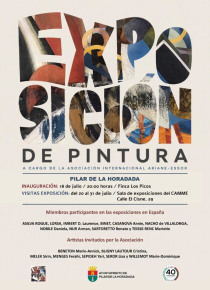 Pilar de la Horadada, evento: Exposición de pintura, a cargo de la asociación internacional 'Ariane-Essor', organizada por el Ayuntamiento
